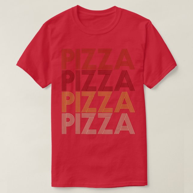 Vintage 70s Style Pizza  T-Shirt (Design Front)