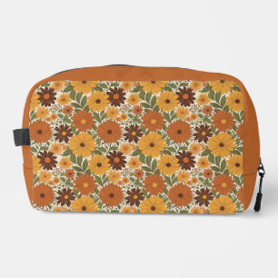 vintage 70s styled floral/flower dopp kit