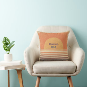 Vintage 70s Sunset Aesthetic Personalised Throw Pi Cushion