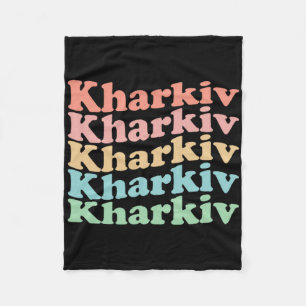 Vintage 70's Ukraine Hippie City - Retro Kharkiv Fleece Blanket
