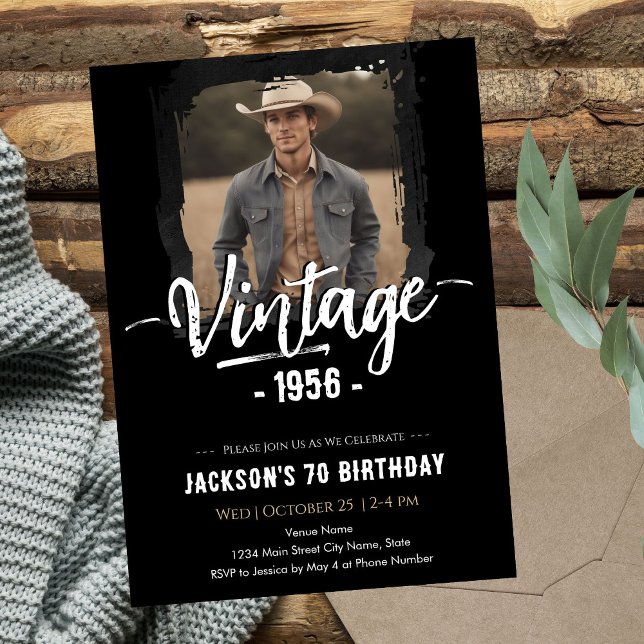 Vintage 70th Birthday  Invitation (Creator Uploaded)