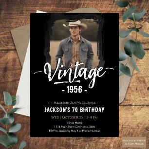 Vintage 70th Birthday Invitation