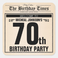 Vintage 70th Birthday Old Newspaper Funny Custom