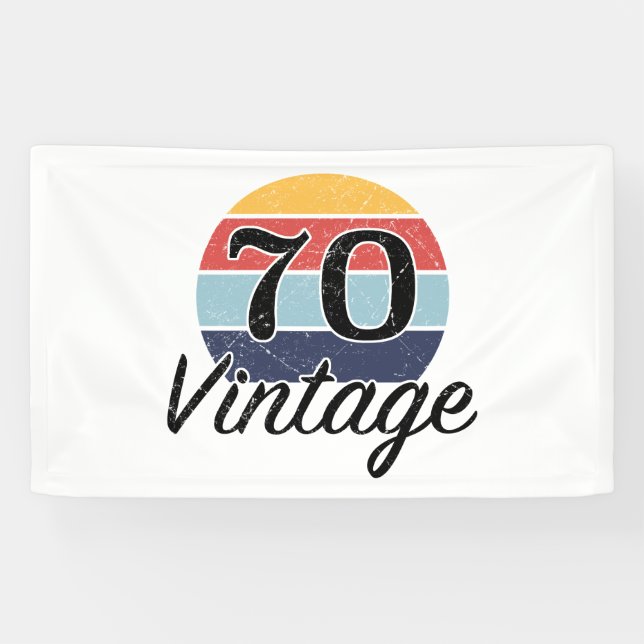 Vintage 70th Birthday Sunset Banner (Horizontal)
