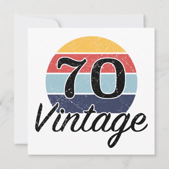 Vintage 70th Birthday Sunset Card (Front)
