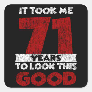 Vintage 71 Years Old Funny 71st Birthday Gift Square Sticker