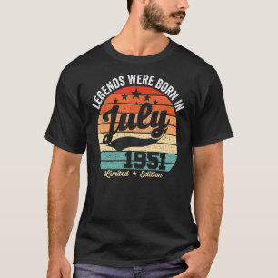 Vintage 71th Birthday Legends Were Born In July 19 T-Shirt