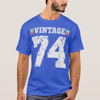 Vintage 74 Year Old Happy 74th Birthday Fun Sports T-Shirt