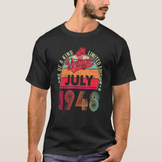 Vintage 74th Birthday Awesome Since July 1948 T-Shirt
