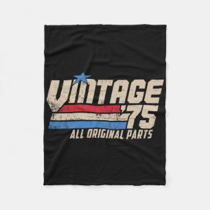 Vintage 75 Retro Birthday Top For Men 50th 1975 Da Fleece Blanket