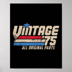 Vintage 75 Retro Birthday Top For Men 50th 1975 Da Poster