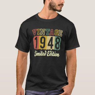 Vintage 76 Birthday Decorations Men 76th BDay 1947 T-Shirt