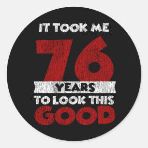 Vintage 76 Years Old Funny 76th Birthday Gift Classic Round Sticker