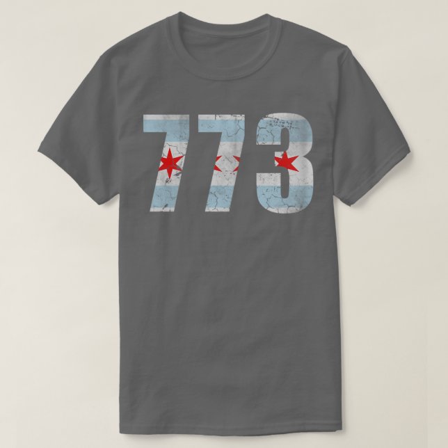 Vintage 773 Chicago Flag T-Shirt (Design Front)