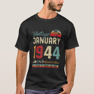 Vintage 78Th Birthday January 1944 78 Years Old T-Shirt