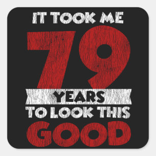 Vintage 79 Years Old Funny 79th Birthday Gift Square Sticker