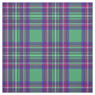 Vintage 7 Sea Green/blue/pink/white plaid Fabric