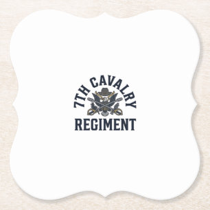 Vintage 7th Cavalry Regiment Chest Print Design_1 Paper Coaster