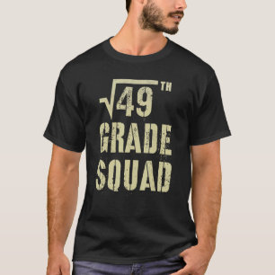Vintage 7th Grade Squad Square Root 49 Vibes Hello T-Shirt
