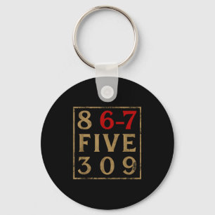 Vintage 80s 867 Five 309 Funny Retro Gen Alpha Mem Key Ring