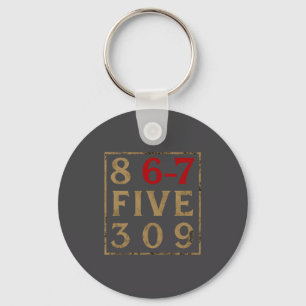 Vintage 80s 867 Five 309 Funny Retro Gen Alpha Mem Key Ring