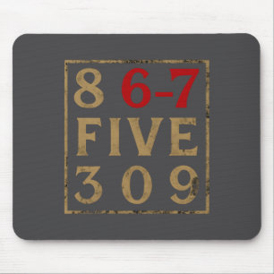 Vintage 80s 867 Five 309 Funny Retro Gen Alpha Mem Mouse Mat