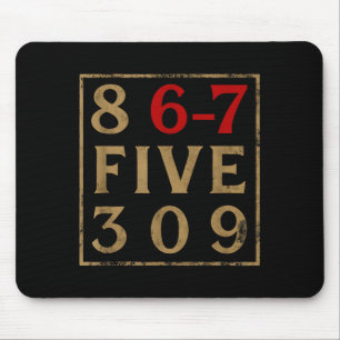 Vintage 80s 867 Five 309 Funny Retro Gen Alpha Mem Mouse Mat