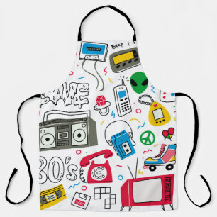 Vintage 80's 90's doodle collection. apron