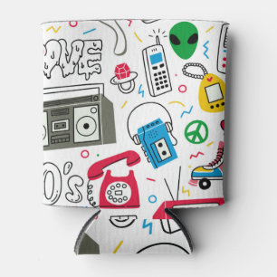 Vintage 80's 90's doodle collection. can cooler
