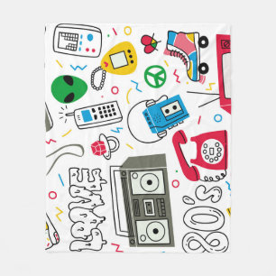 Vintage 80's 90's doodle collection. fleece blanket