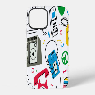 Vintage 80's 90's doodle collection. iPhone 12 case