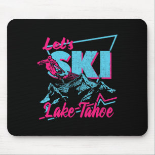 Vintage 80s 90s Skiing Clothes - Retro Lake Tahoe Mouse Mat