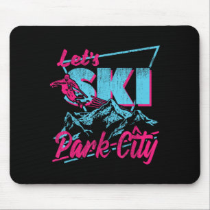 Vintage 80s 90s Skiing Clothing Retro Park City Sk Mouse Mat