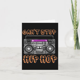 Vintage 80's Can't Stop Hip Hop Boombox  Card