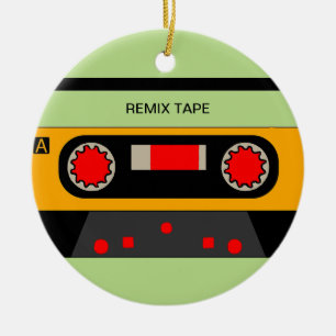 Vintage 80's Cassette Ceramic Tree Decoration