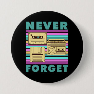 Vintage 80s Cassette Tape Retro Gen X Nostalgia 7.5 Cm Round Badge