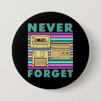 Vintage 80s Cassette Tape Retro Gen X Nostalgia 7.5 Cm Round Badge