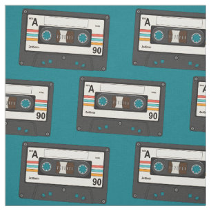 Vintage 80's Cassette Tapes Fabric