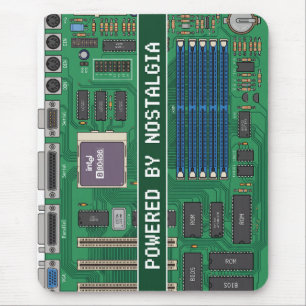 Vintage 80s Computer Motherboard "Powered By Nosta Mouse Mat
