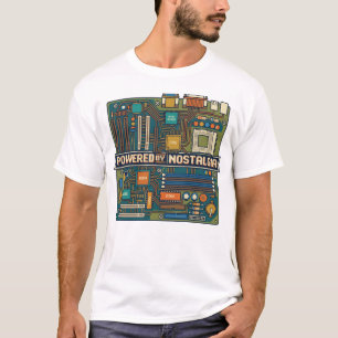 Vintage 80s Computer Motherboard "Powered By Nosta T-Shirt