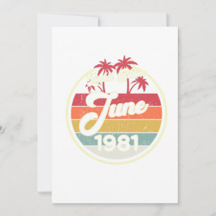 Vintage 80s June 1981 40th Birthday Gift Idea Invitation