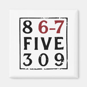 Vintage 80's Music 86-75309 Jenny 8675309 Six Seve Magnet