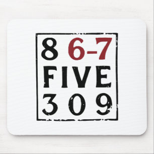 Vintage 80's Music 86-75309 Jenny 8675309 Six Seve Mouse Mat