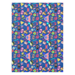 Vintage 80's Pattern 01.w Blue BG Tablecloth