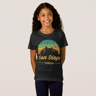 Vintage 80s San Diego City Skyline Retro Sunset T-Shirt