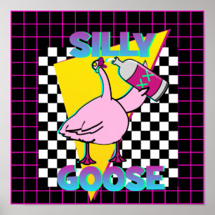 Vintage 80s Silly Goose Poster