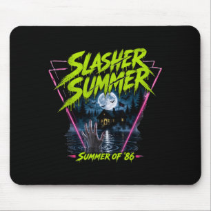 Vintage 80s Summer Halloween Funny Slasher Summer Mouse Mat