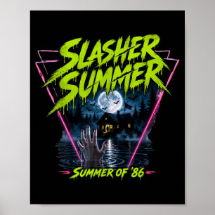 Vintage 80s Summer Halloween Funny Slasher Summer Poster