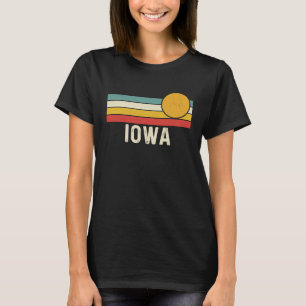 Vintage 80s Sunset Summer Retro Style Iowa USA T-Shirt