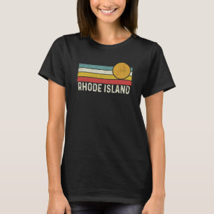 Vintage 80s Sunset Summer Retro Style Rhode Island T-Shirt